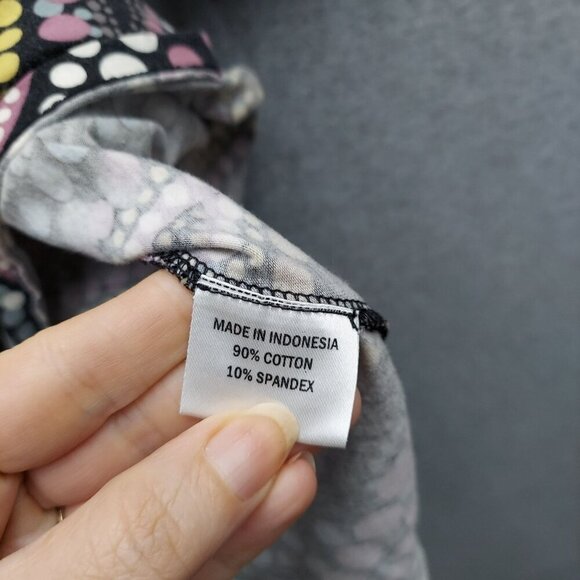 Joyous & Free Womens Printed Top With Beaded Cuffs Size M 90% Cotton 10% Spandex - Picture 4 of 6